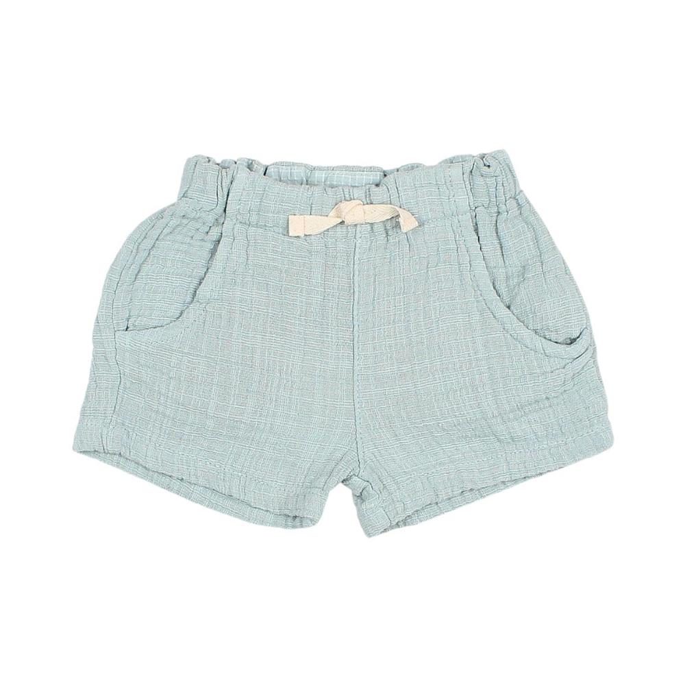 NEW BÚHO boy's almond muslin shorts in blue